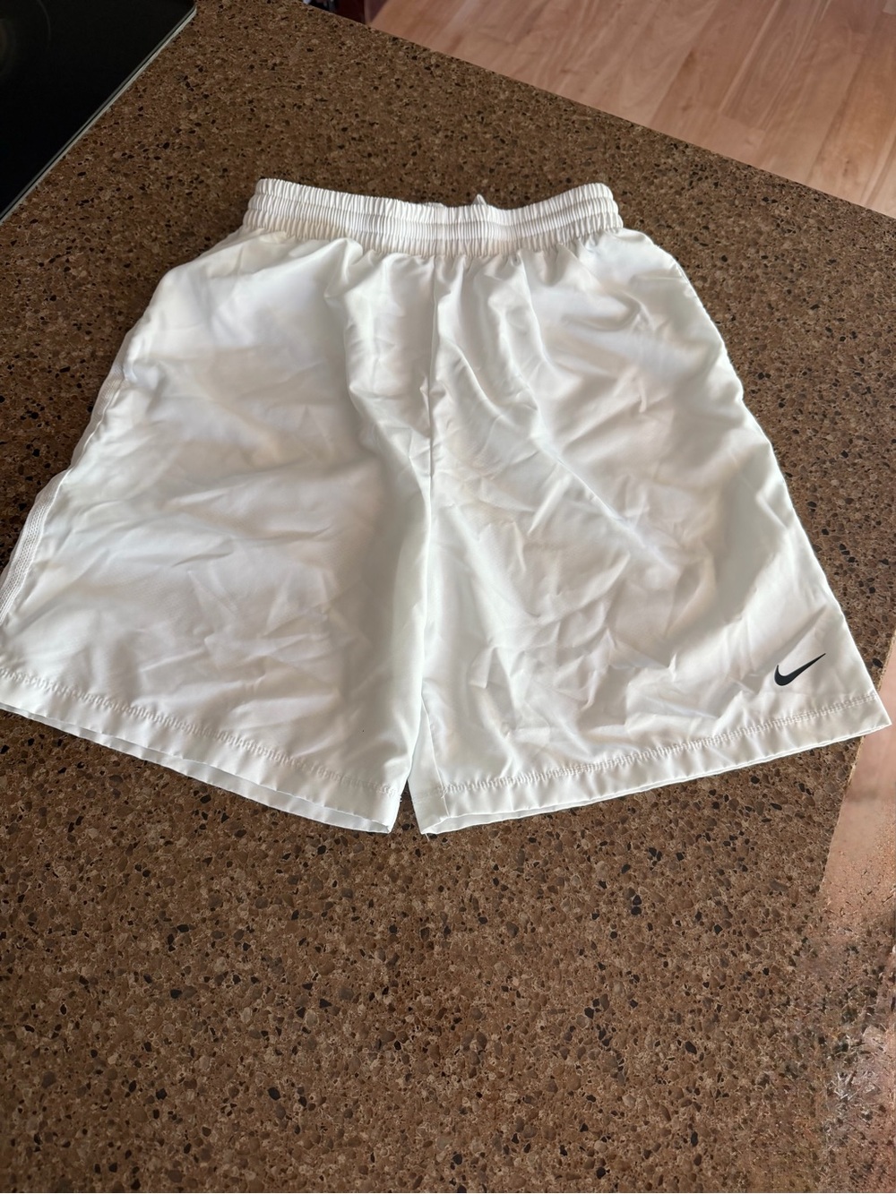 Nike White Mesh Lined Athletic Shorts